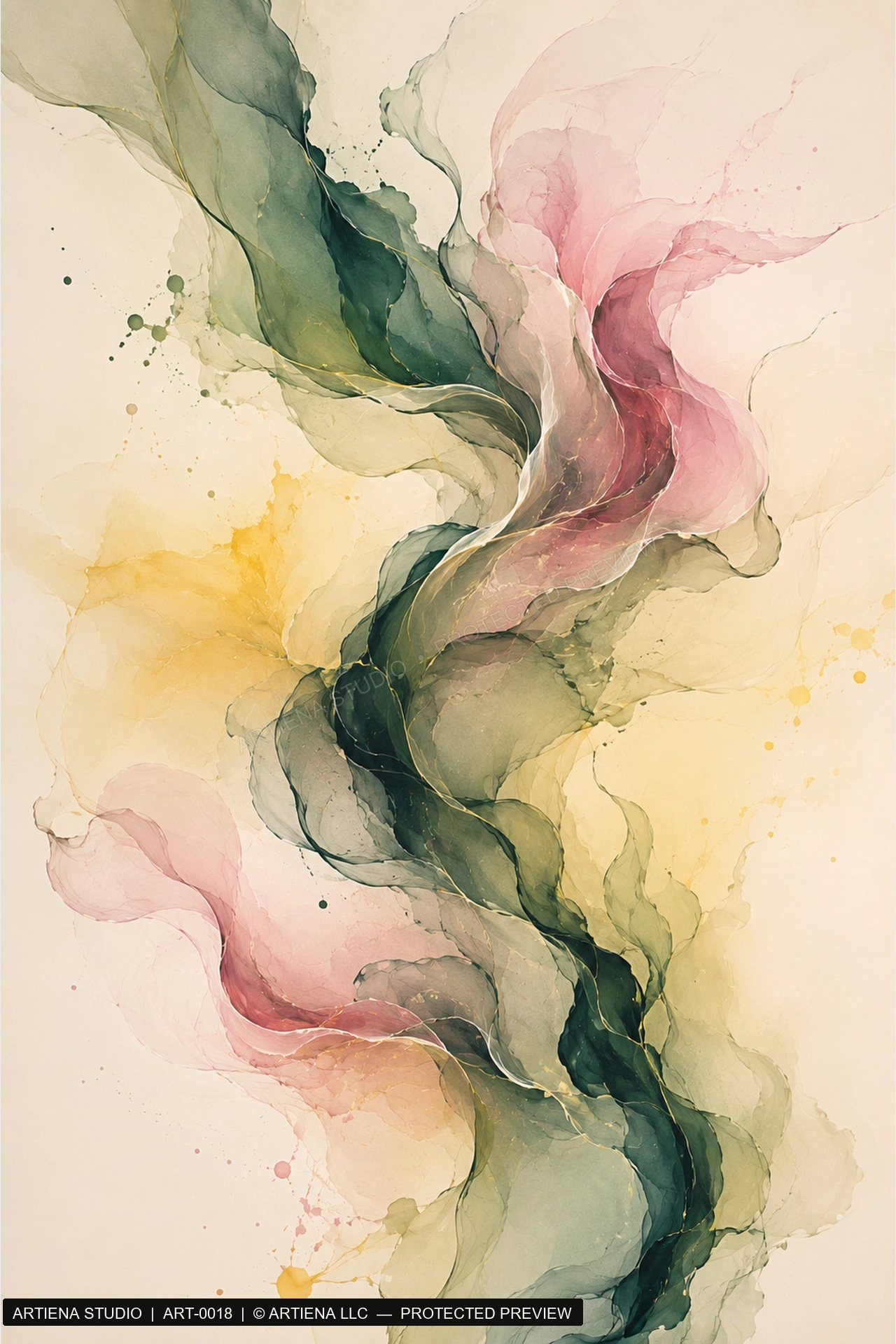 Saffron Through the Garden by Artiena Studio, crisp protected artwork preview