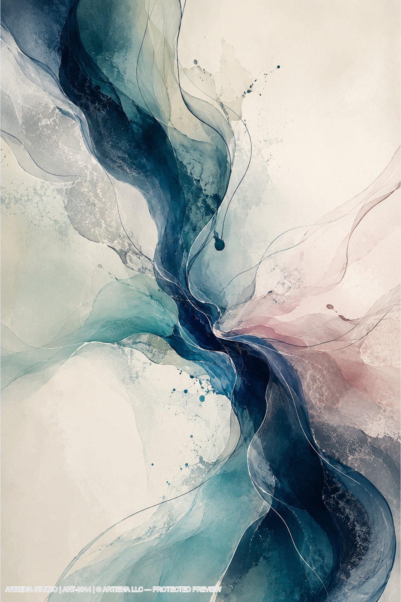 Confluence in Blue visualised in a room