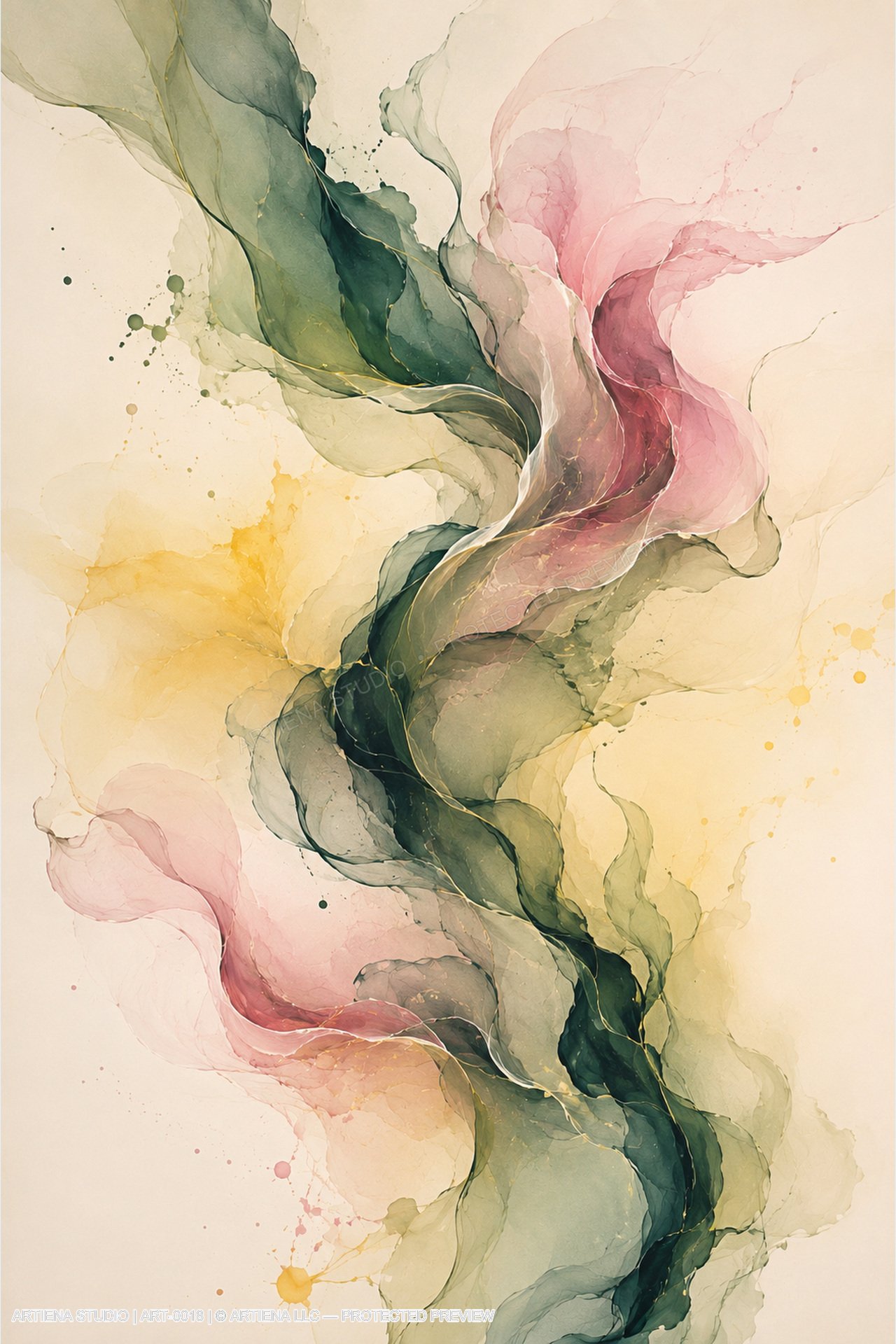 Saffron Through the Garden by Artiena Studio, matched protected artwork preview