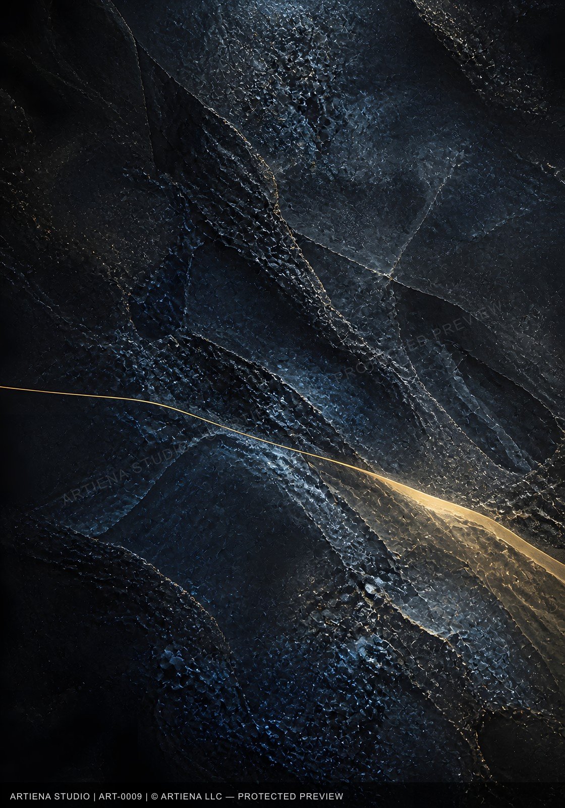 Correspondence I near indigo panel
